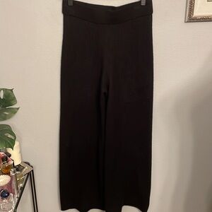 NWOT ASM ANNA Black Wool Knit Wide Leg Pants size M